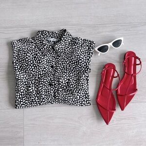 Zara pocket print blouse